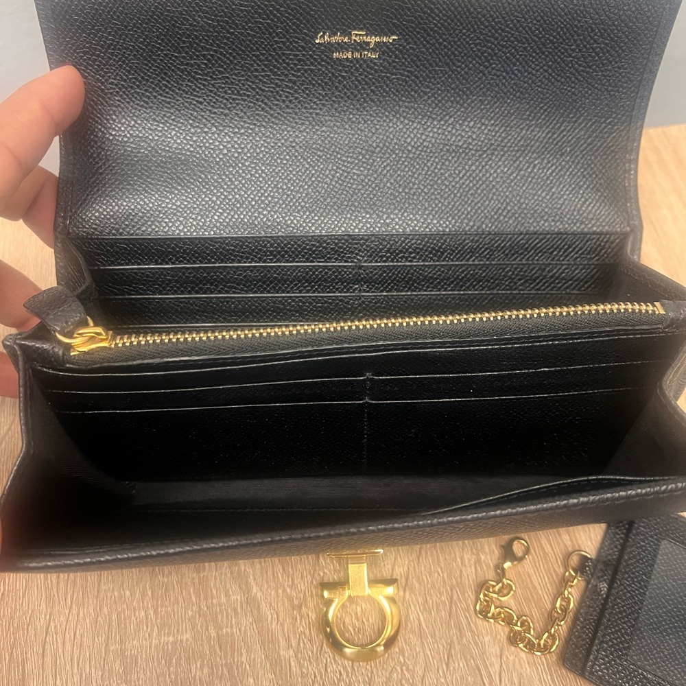 Feragamo Gancini continental wallet black